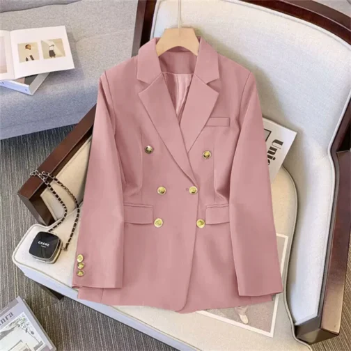 Korean fashion, this blazer features a tailored fit that enhances your silhouette while providing ease of movement