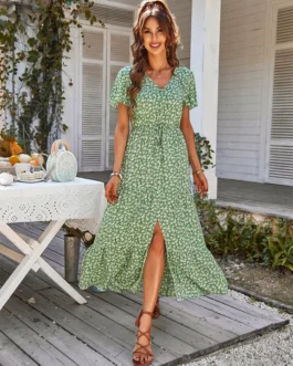 Summer Women Floral Midi Dresses