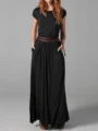 Summer Long Skirt Dresses Short Sleeve