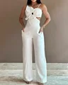 Cross Front Backless Jumpsuit