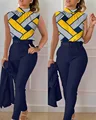 Women’s Two Piece Set  Top & Pants Set With Belt