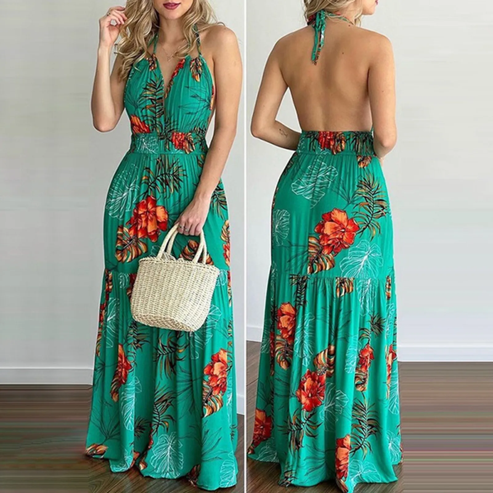 This sundress combines comfort and style.