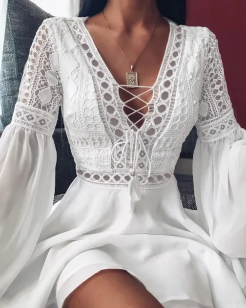 Elegant white party dress