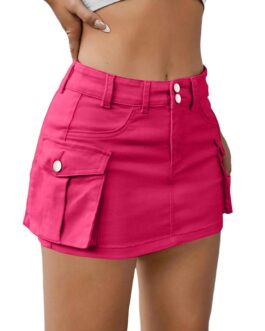 Women’s Short Skirts Solid Color