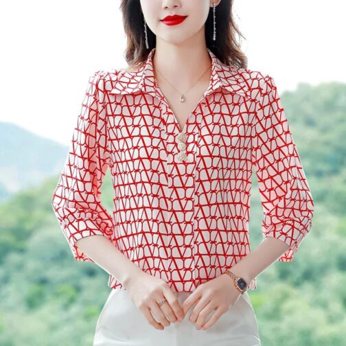 The striped print adds a trendy touch, making these blouses ideal for both work and casual outings 2