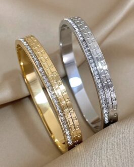 Women’s Zircon Stainless Steel Bangles Bracelets