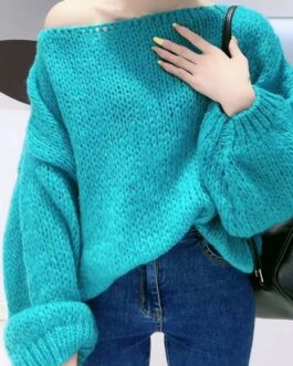 Women’s Winter Off Shoulder Knitted Top for Women