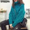 Women's Loose Turtleneck Sweater - Image 5