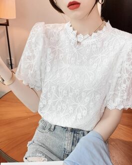 Women’s Elegant White Lace Tops