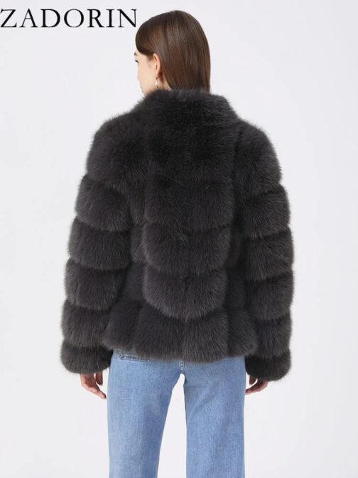 Crafted from high-quality faux fur, it offers a soft, plush feel while being cruelty-free.