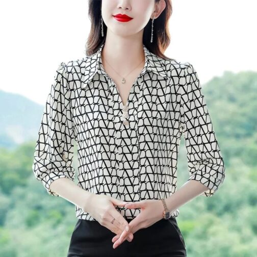 The striped print adds a trendy touch, making these blouses ideal for both work and casual outings 1