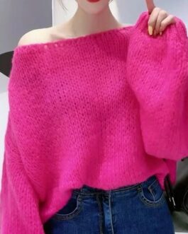 Women’s Winter Off Shoulder Knitted Top for Women