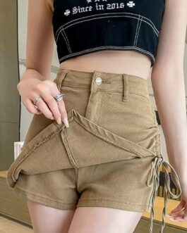 Women’s  Ruched Denim Shorts