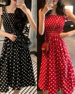 Women’s Sleeveless Polka Dot Casual Dress