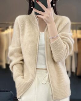 Women’s Cashmere  Pure Wool Zipper Cardigan