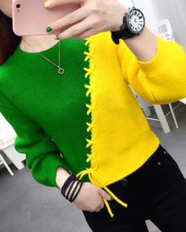 Women’s Contrast Color Knit Sweaters