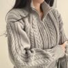  Women's Casual Cardigan Zipper Sweater - Image 2
