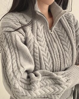  Women’s Casual Cardigan Zipper Sweater