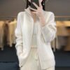 Women's Cashmere  Pure Wool Zipper Cardigan - Image 3
