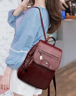 Women’s Leather Travel Bagpack