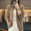 Women's Cashmere  Pure Wool Zipper Cardigan - Image 4