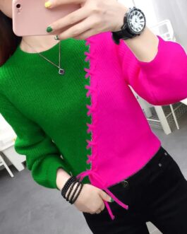 Women’s Contrast Color Knit Sweaters