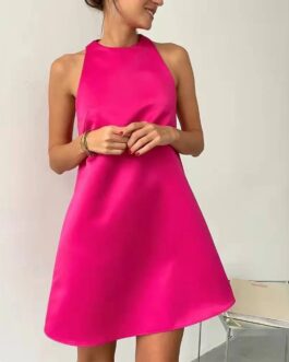 Women’s Satin Sleeveless Mini Dresses