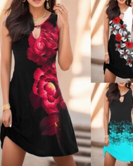 Women’s Casual Loose Floral Print Dress