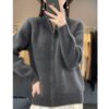 Women's Cashmere  Pure Wool Zipper Cardigan - Image 5