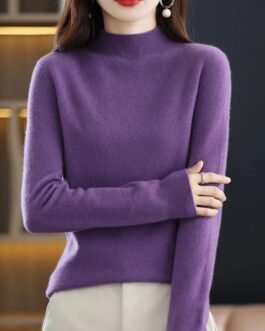  Women’s Basic  Merino Wool Sweater