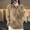 Women's Cashmere  Pure Wool Zipper Cardigan - Image 6