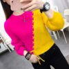 Women's Contrast Color Knit Sweaters - Image 4