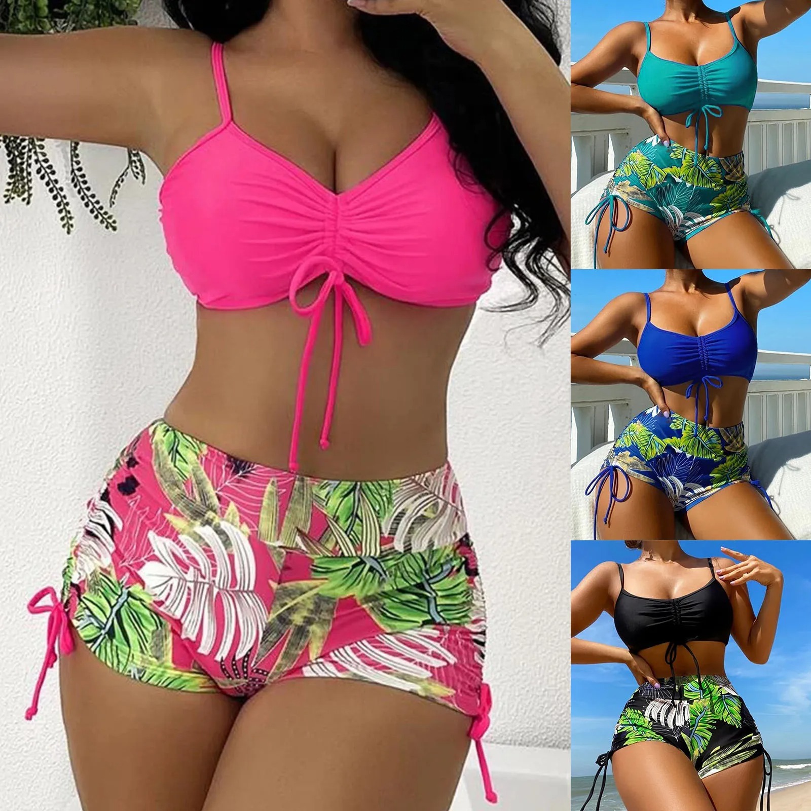 This swimwear set combines the best of style and comfort, featuring a supportive push-up design that enhances your curves while providing a secure fit.