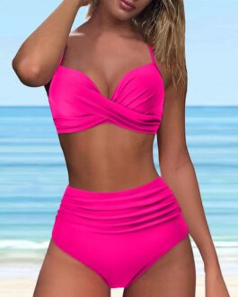 Women’s Sexy Twist Tank High-Waist Bikini Sets