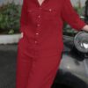 Women's Elegant Long Sleeve Shirt & Pants Sets Outifits - Image 18