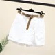 Women’s 100% Cotton Shorts Korean Casual Patchwork Belt Pockets