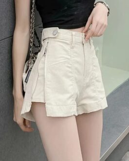 Women’s Chic Design Zipper Shorts Jeans