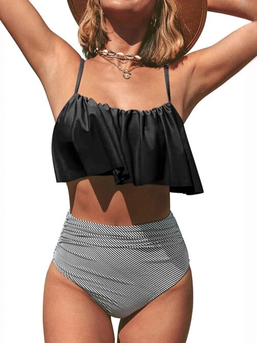 This sexy swimsuit combines playful design with a chic, modern touch, perfect for making a splash at the beach or pool. 6