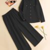 Elevate your work attire with this chic and timeless trousers suit that perfectly balances fashion and practicality 9