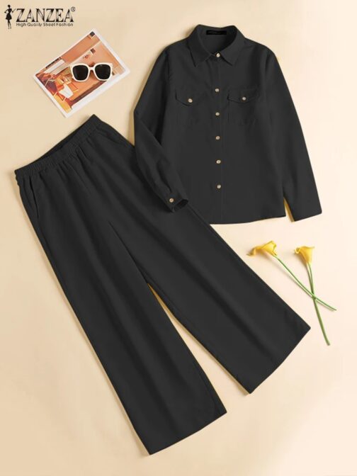 Elevate your work attire with this chic and timeless trousers suit that perfectly balances fashion and practicality 9