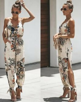 Women’s Summer Sexy Backless Casual  Strappy Jumpsuits