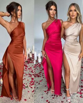 Women’s New Sexy Slim Fit Slant Shoulder Party Attire Dress