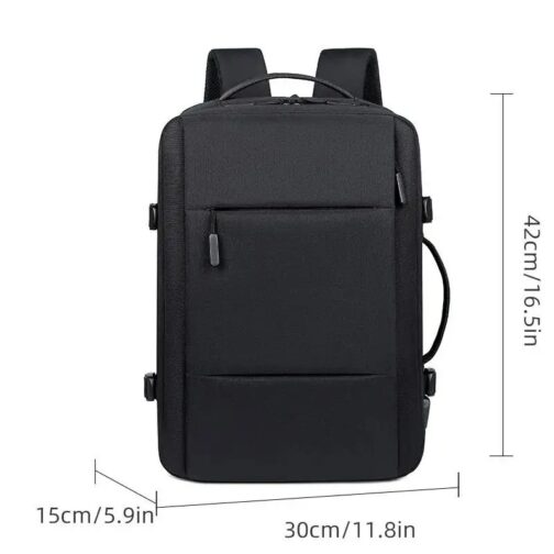 Designed to accommodate laptops up to 15.6 inches, this expandable rollup backpack offers ample space for your essentials, making it perfect for business, leisure, or school use. 3