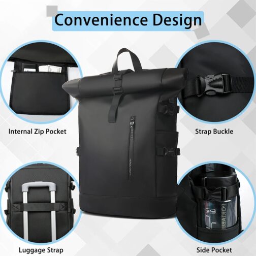 With its sleek design and durable construction, this backpack combines functionality and style, making it a practical and fashionable accessory for men. 5