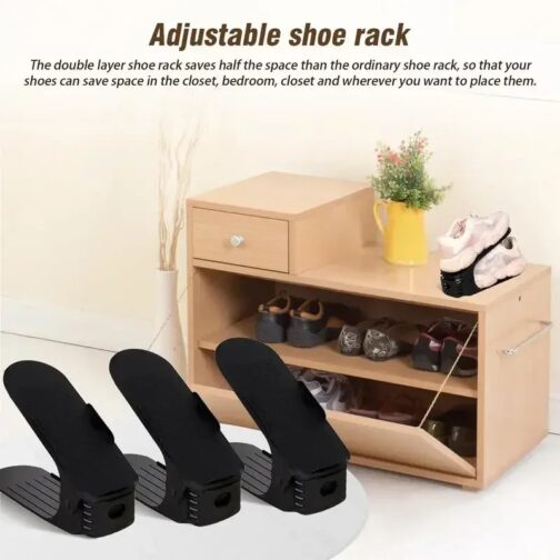 . Ideal for sneakers, high heels, flats, or boots, the adjustable height accommodates various shoe sizes and styles with ease. 6