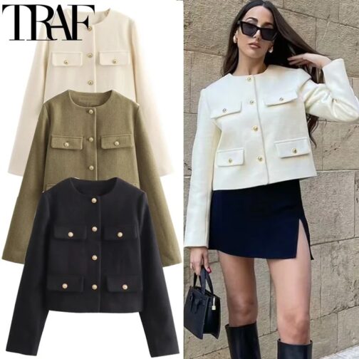 Women's New Fashionable and Casual  Flip Decoration Short Suit Jacket - Image 2