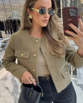 Women’s New Fashionable and Casual  Flip Decoration Short Suit Jacket