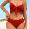 Women's Ruffle Swimwear Female High Waist Swimsuit & Drawstring Beach Skirt Bathing Suit - Image 2