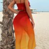 Women's Ruffle Swimwear Female High Waist Swimsuit & Drawstring Beach Skirt Bathing Suit - Image 4