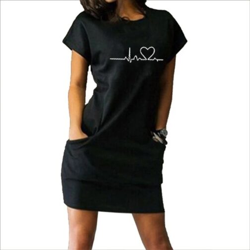 Women's Sexy Print Dress Short Sleeve Mini - Image 5